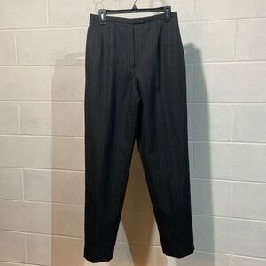 Vintage Harve Bernard Women's 100% Wool Dress Pants 10 Grey Stripe Preppy Lined